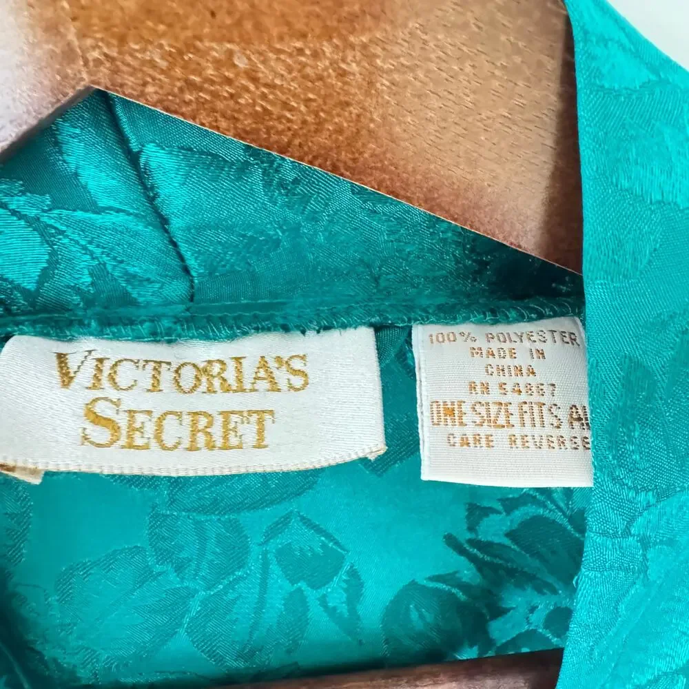 Vintage Victoria’s Secret Gold Label One Size Floral Jacquard Robe Pockets 90s - Picture 2 of 10